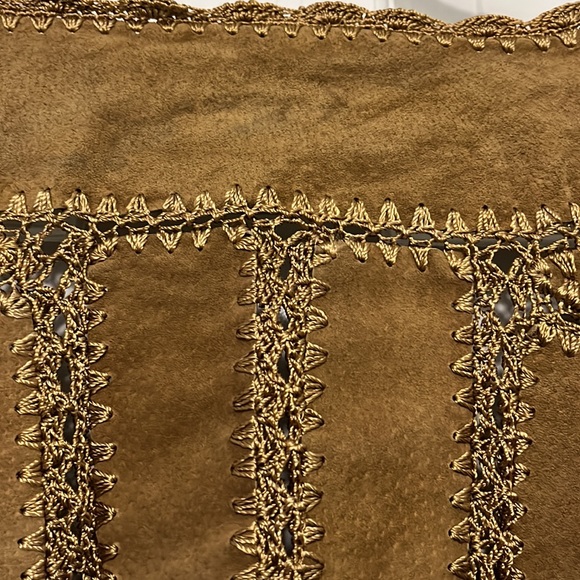 Vintage Gantos Suede Jacket w/ Gold Thread Detail. Size L - Picture 3 of 5